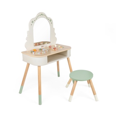 Ξύλινη Μεγάλη Τουαλέτα Ομορφιάς με Σκαμπό Classic World