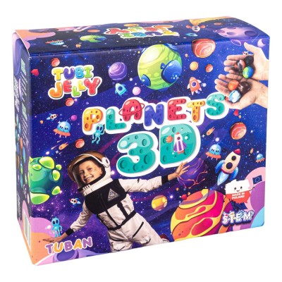 Σετ Tubi Jelly Πλανήτες για δημιουργία 3D φιγούρων gel - 5 χρώματα & ενυδρείο