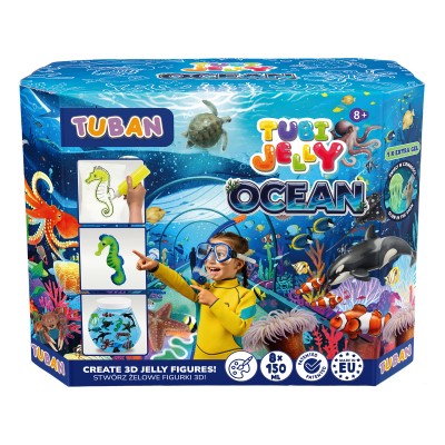 Σετ Tubi Jelly Ωκεανός για δημιουργία 3D φιγούρων gel - 8 χρώματα & ενυδρείο